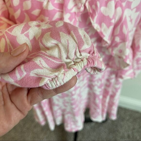 Free People Rebecca Pink and White Floral Mini, Size Small - Picture 7 of 13
